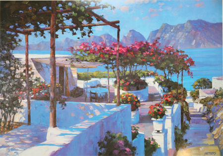 Patio in Ponza by artist Howard Behrens